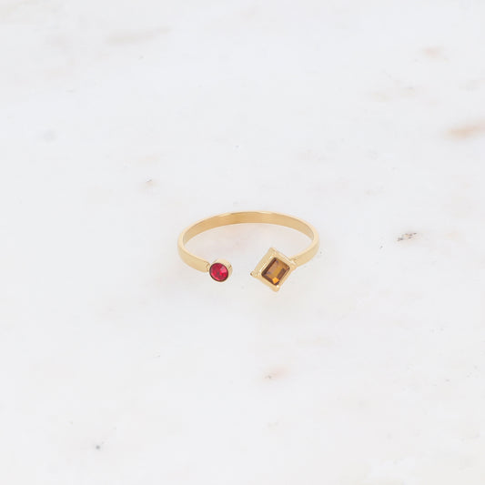 Bague avec deux oxyde de zirconium
