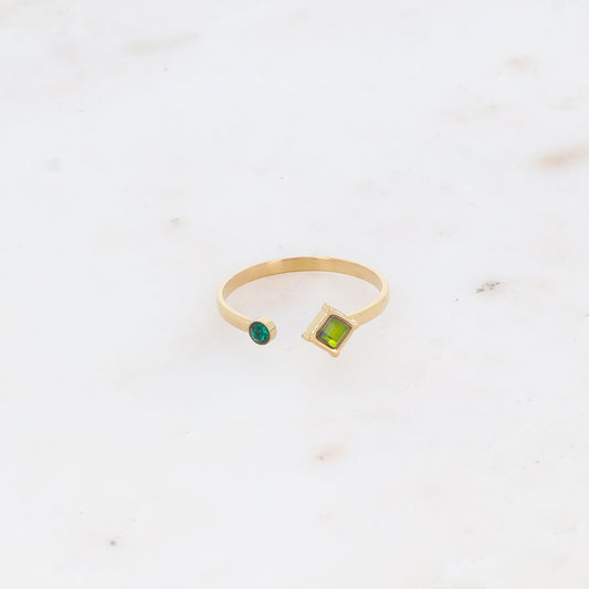 Bague avec deux oxyde de zirconium