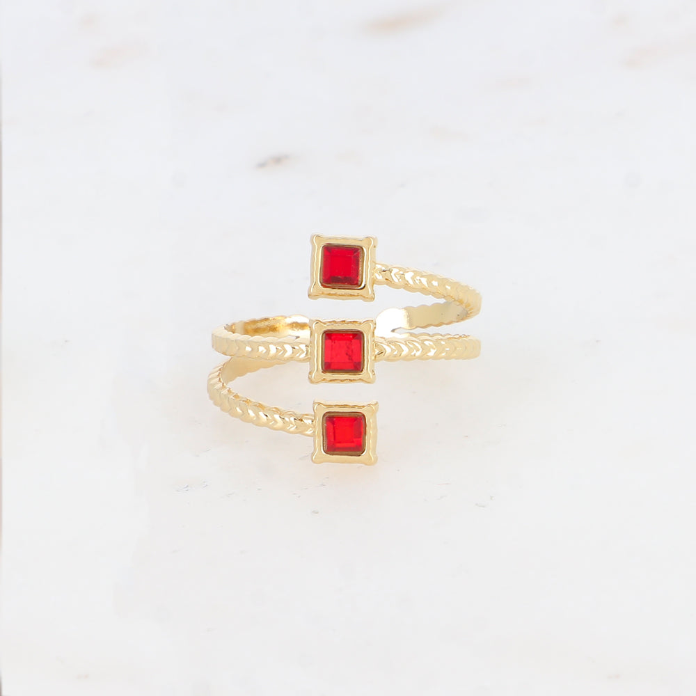 Bague trois rangs avec oxyde de zirconium