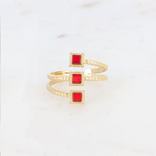 Bague trois rangs avec oxyde de zirconium