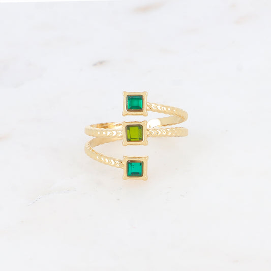 Bague trois rangs avec oxyde de zirconium