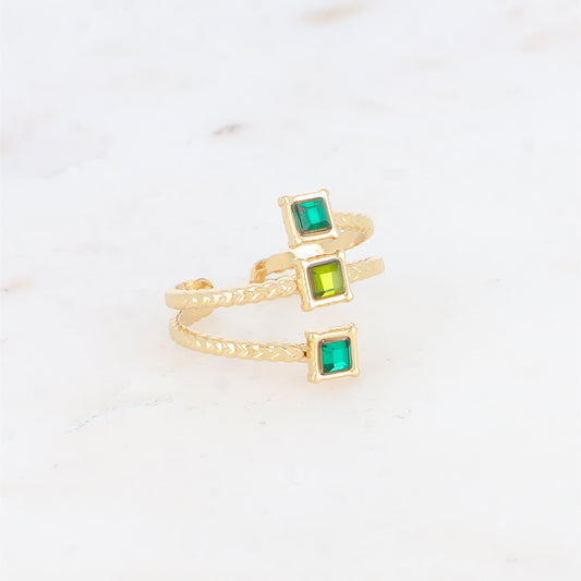 Bague trois rangs avec oxyde de zirconium