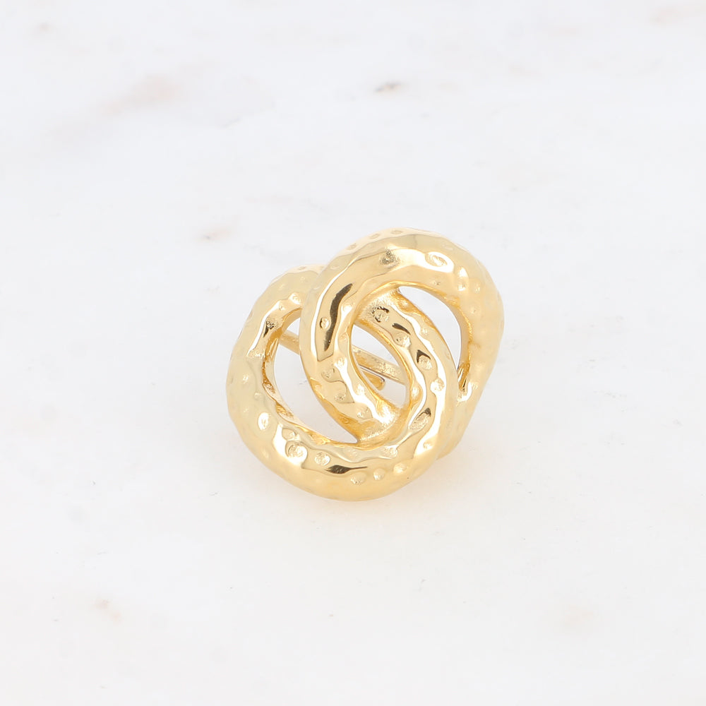 Bague - double anneau martelé et ajouré