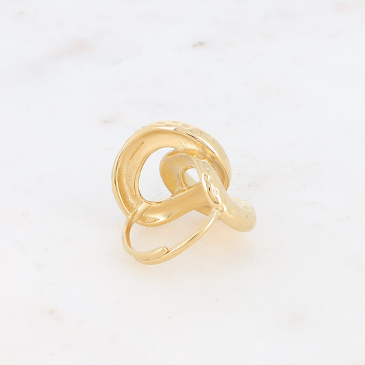 Bague - double anneau martelé et ajouré