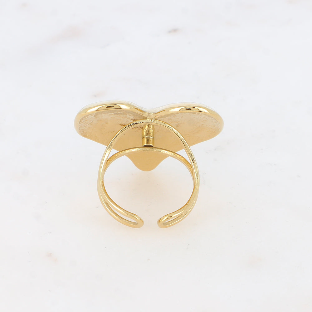 Bague - grand cœur martelé