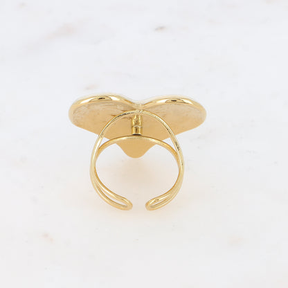 Bague - grand cœur martelé