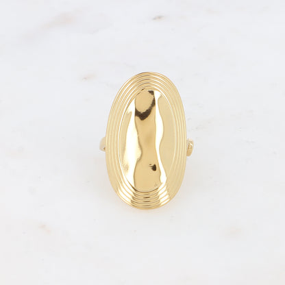 Bague - grand ovale, contours striés