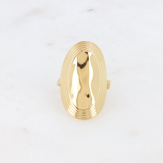 Bague - grand ovale, contours striés