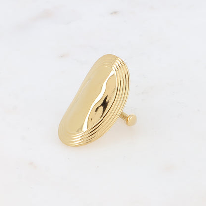 Bague - grand ovale, contours striés