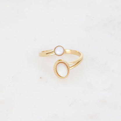 Bague avec pierre naturelle - Nacre