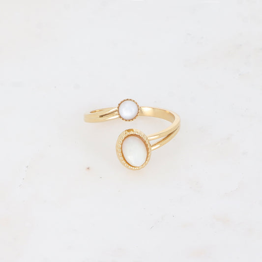 Bague avec pierre naturelle - Nacre