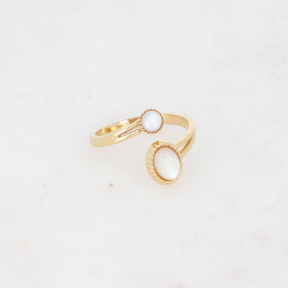 Bague avec pierre naturelle - Nacre
