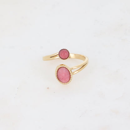 Bague avec pierre naturelle - Rhodonite