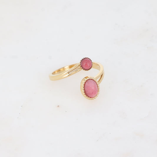 Bague avec pierre naturelle - Rhodonite