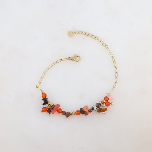 Bracelet en maille embelli de pierres naturelles