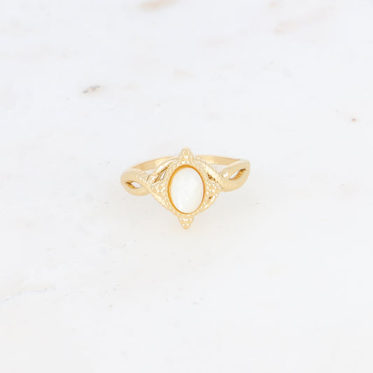 Bague avec pierre naturelle - Nacre
