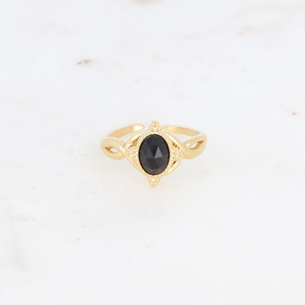 Bague avec pierre naturelle - Onyx