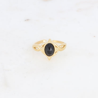 Bague avec pierre naturelle - Onyx