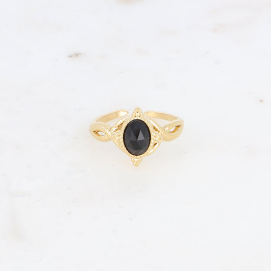Bague avec pierre naturelle - Onyx