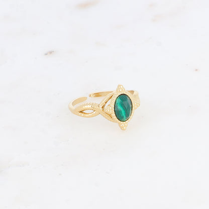Bague avec pierre naturelle - Malachite