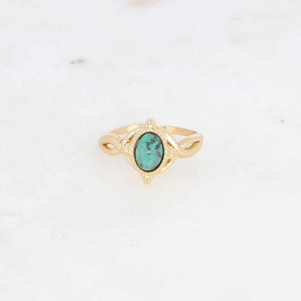 Bague avec pierre naturelle - Turquoise africaine