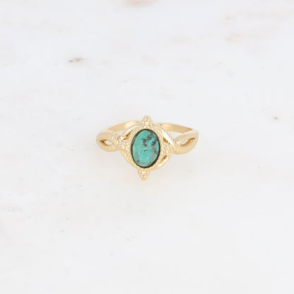 Bague avec pierre naturelle - Turquoise africaine
