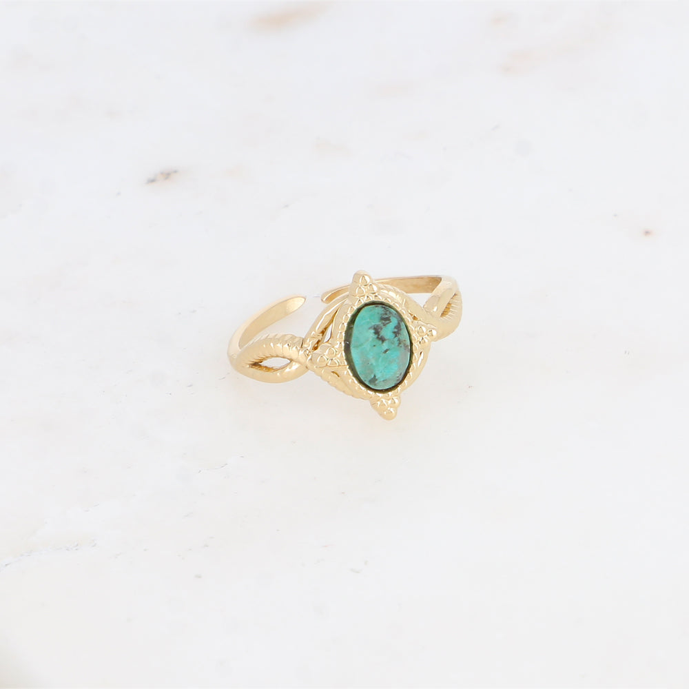 Bague avec pierre naturelle - Turquoise africaine
