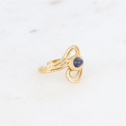 Bague ajourée avec pierre naturelle - Labradorite