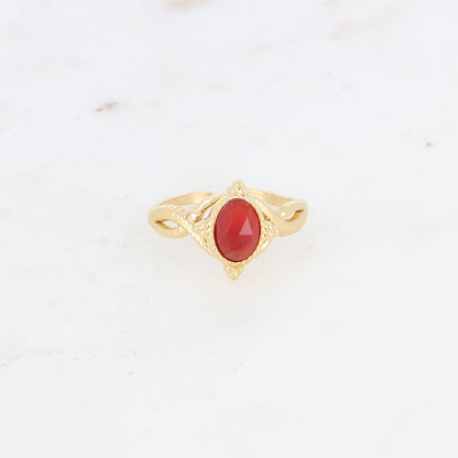Bague avec pierre naturelle - Cornaline
