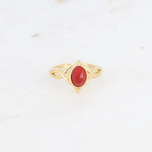 Bague avec pierre naturelle - Cornaline