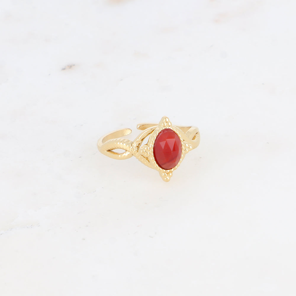Bague avec pierre naturelle - Cornaline