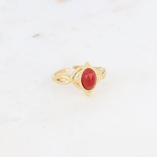 Bague avec pierre naturelle - Cornaline