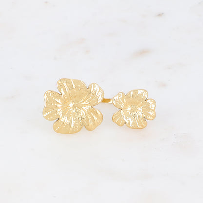 Bague avec deux fleurs