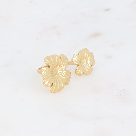 Bague avec deux fleurs