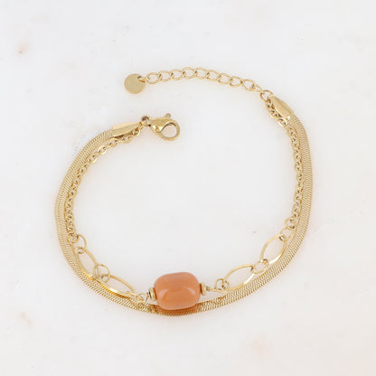 Bracelet double rangs avec résine