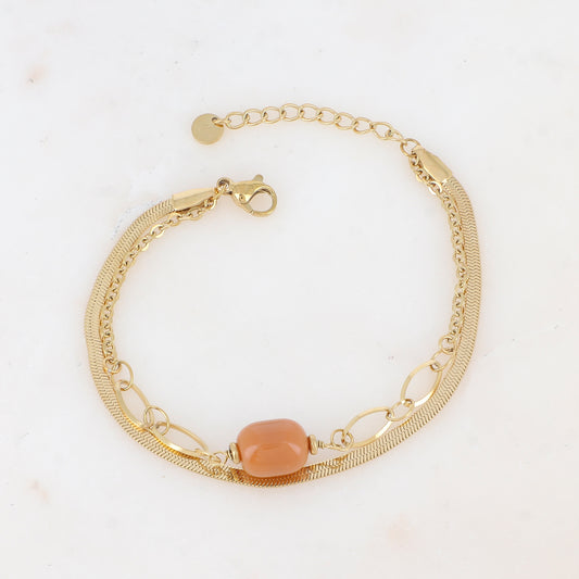 Bracelet double rangs avec résine