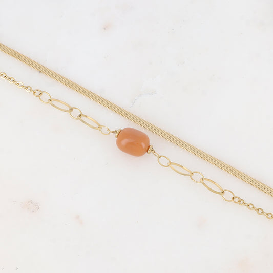 Bracelet double rangs avec résine