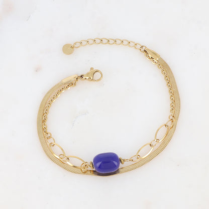 Bracelet double rangs avec résine