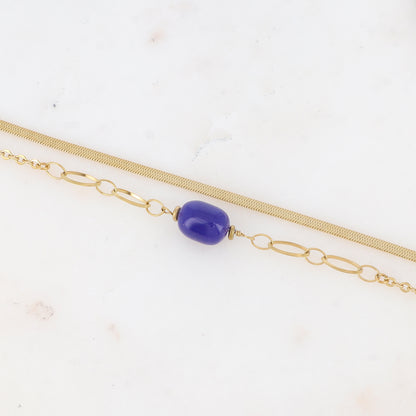 Bracelet double rangs avec résine