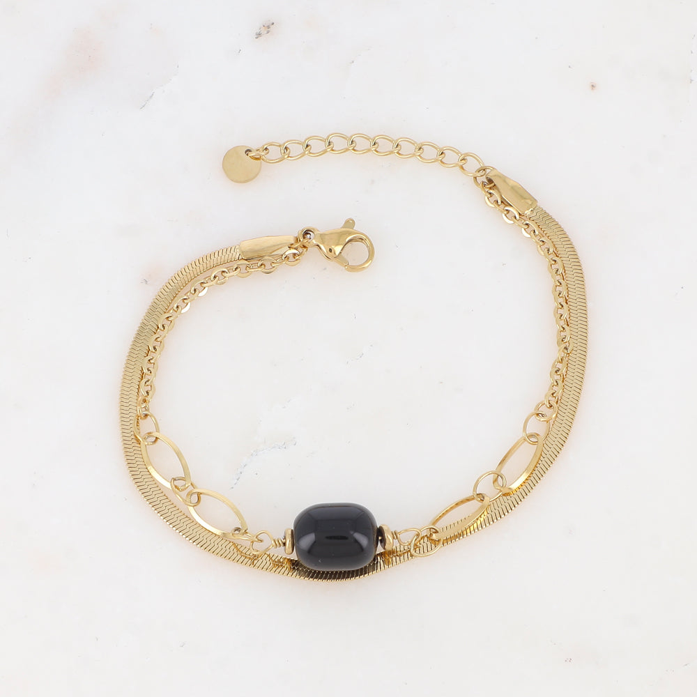 Bracelet double rangs avec résine