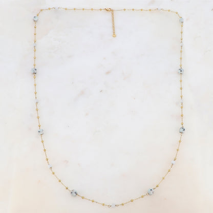 Sautoir avec pierres naturelles (90+5CM)