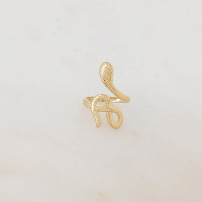 Bague fine en forme de serpent à motif carreaux