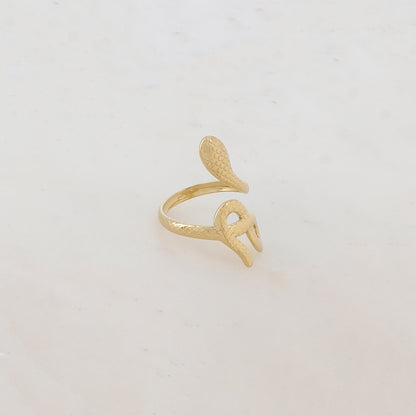 Bague fine en forme de serpent à motif carreaux