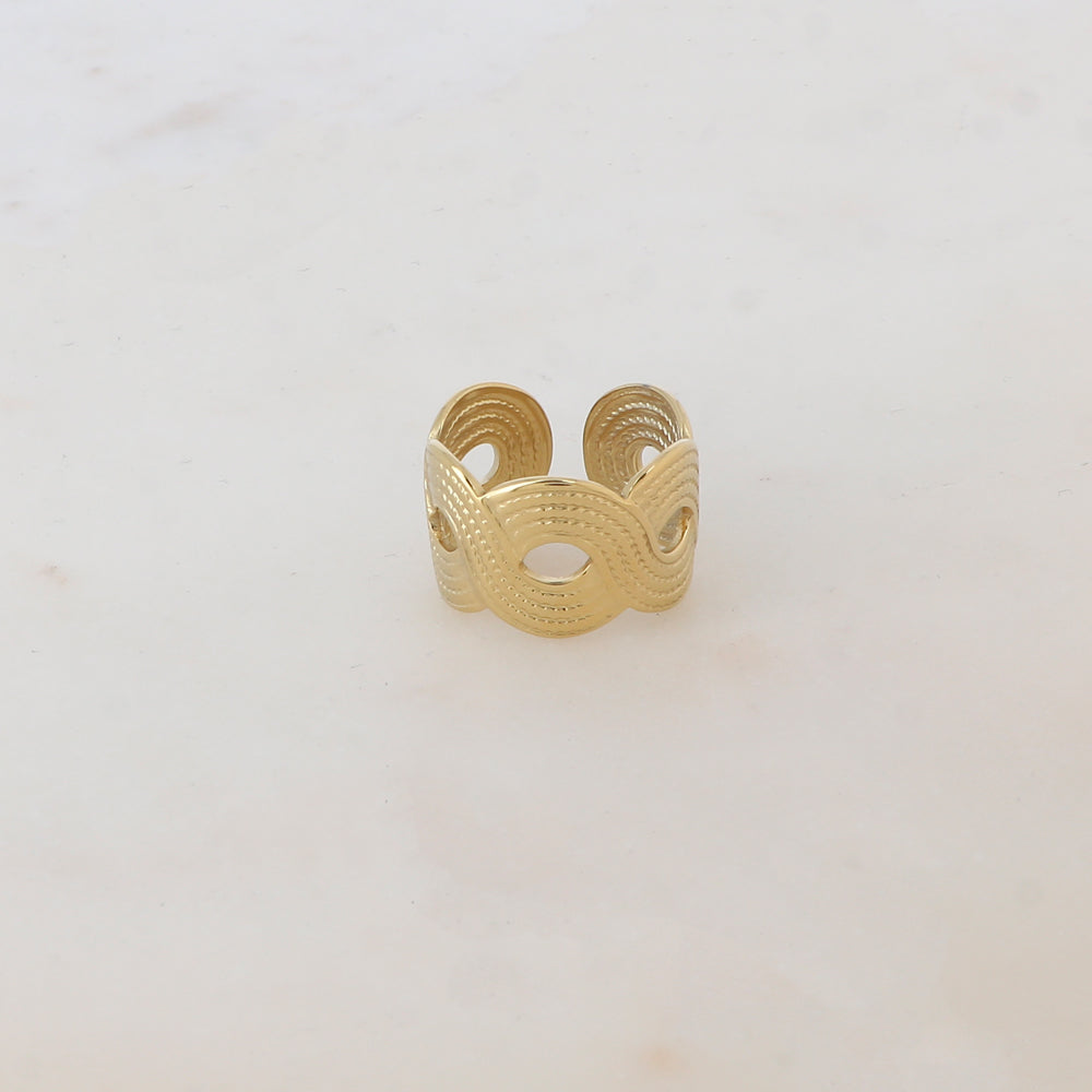Bague multirangs réglable avec effet rainuré
