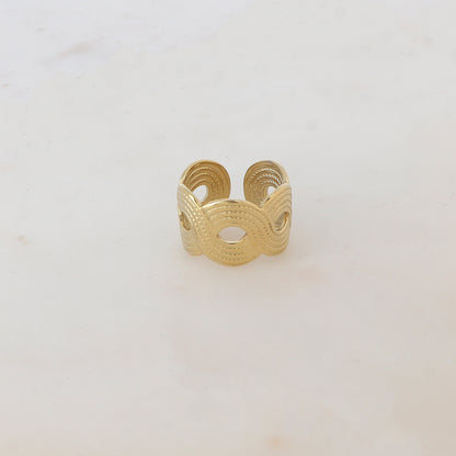 Bague multirangs réglable avec effet rainuré