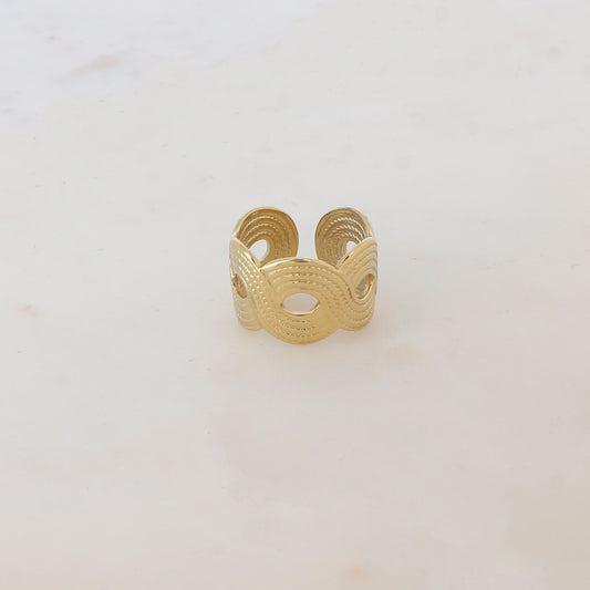 Bague multirangs réglable avec effet rainuré