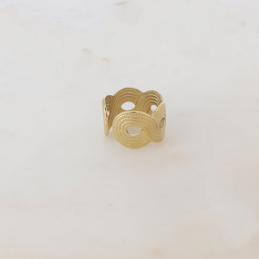 Bague multirangs réglable avec effet rainuré