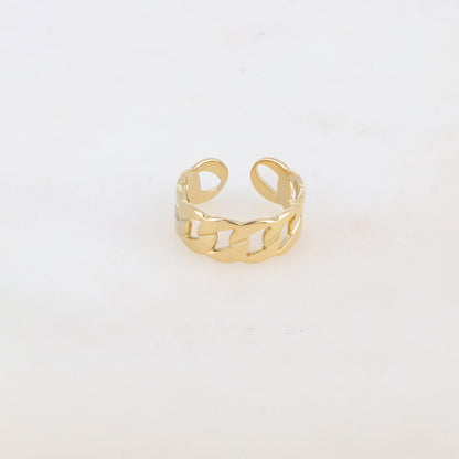 Bague en maille plate ajustable avec effet lisse