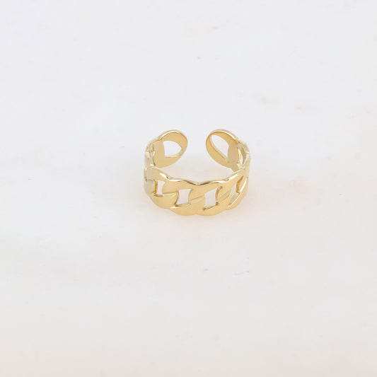 Bague en maille plate ajustable avec effet lisse