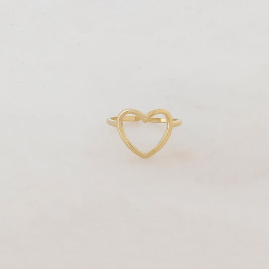 Bague coeur avec effet lisse